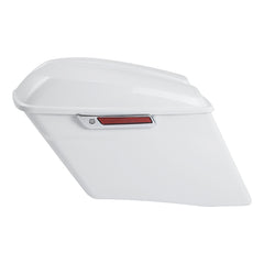 HR3 Stone Washed White Pearl CVO Stretched Saddlebags For 14-23 Harley Touring