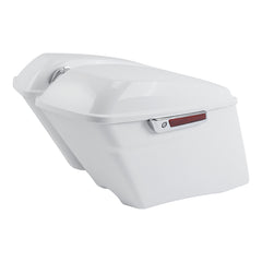 HR3 Stone Washed White Pearl CVO Stretched Saddlebags For 14-23 Harley Touring