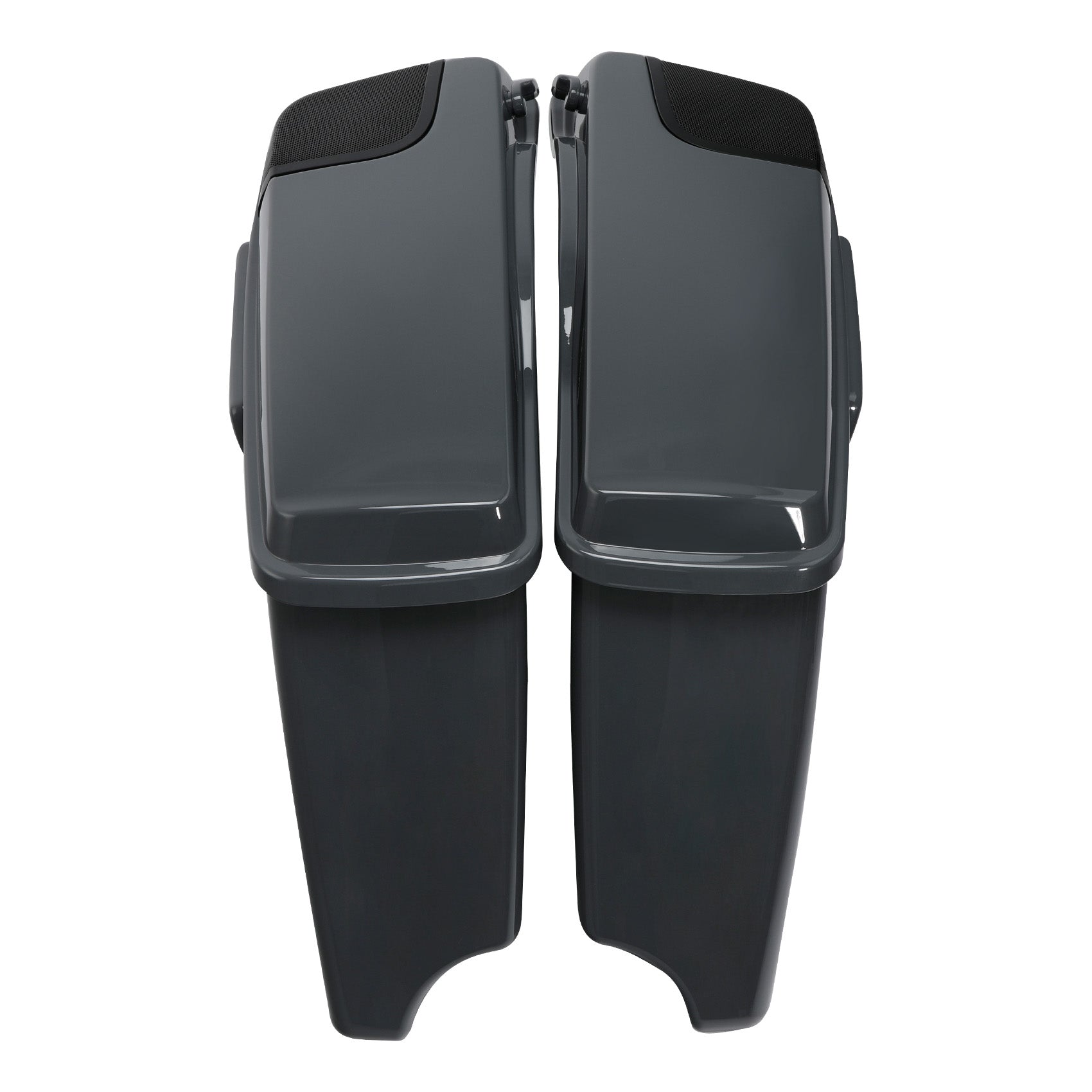 HR3 Apple Green / Gunship Gray CVO Stretched Saddlebags with Speaker Lids For 14-23 Harley Touring