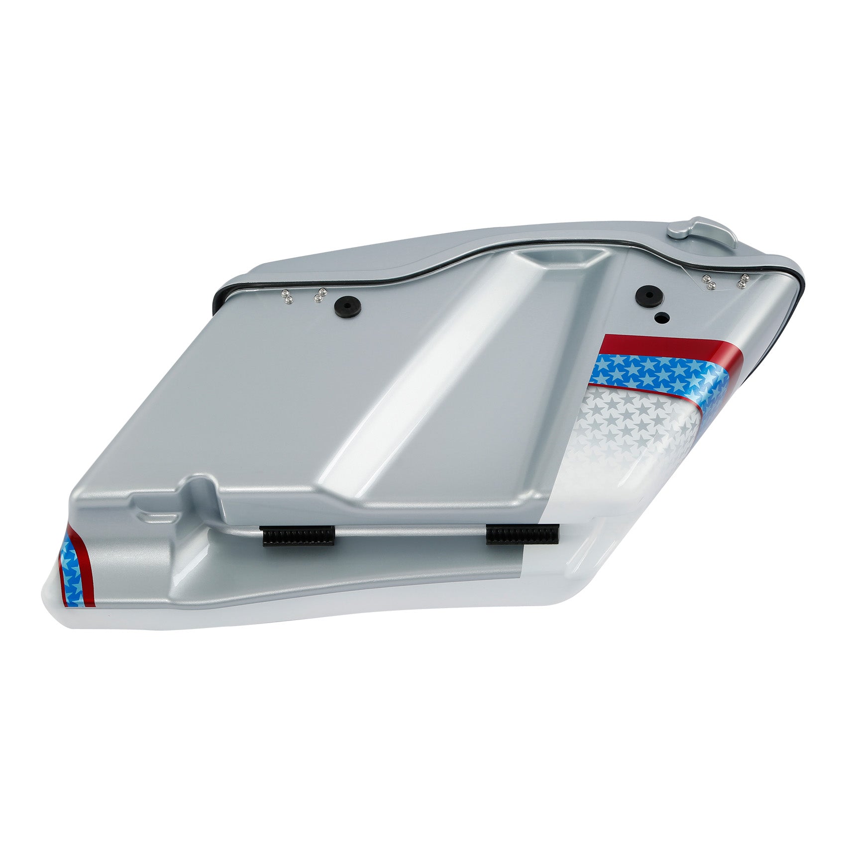 HR3 White Flake Fade CVO Stretched Saddlebags For 14-23 Harley Touring