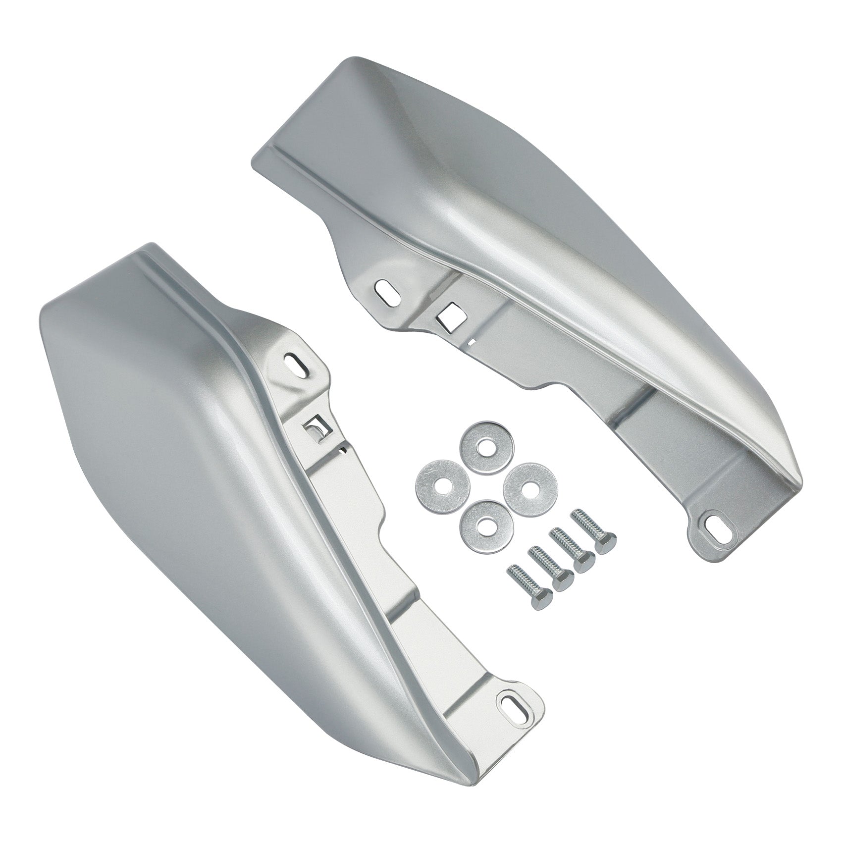 HR3 Brilliant Silver Pearl Mid-Frame Air Deflectors For Harley Touring and Trike Models 09-24