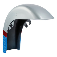 HR3 White Flake Fade Motorcycle 18" Wide Tire Front Mudguard Fender For Harley Touring Models 2014-2023