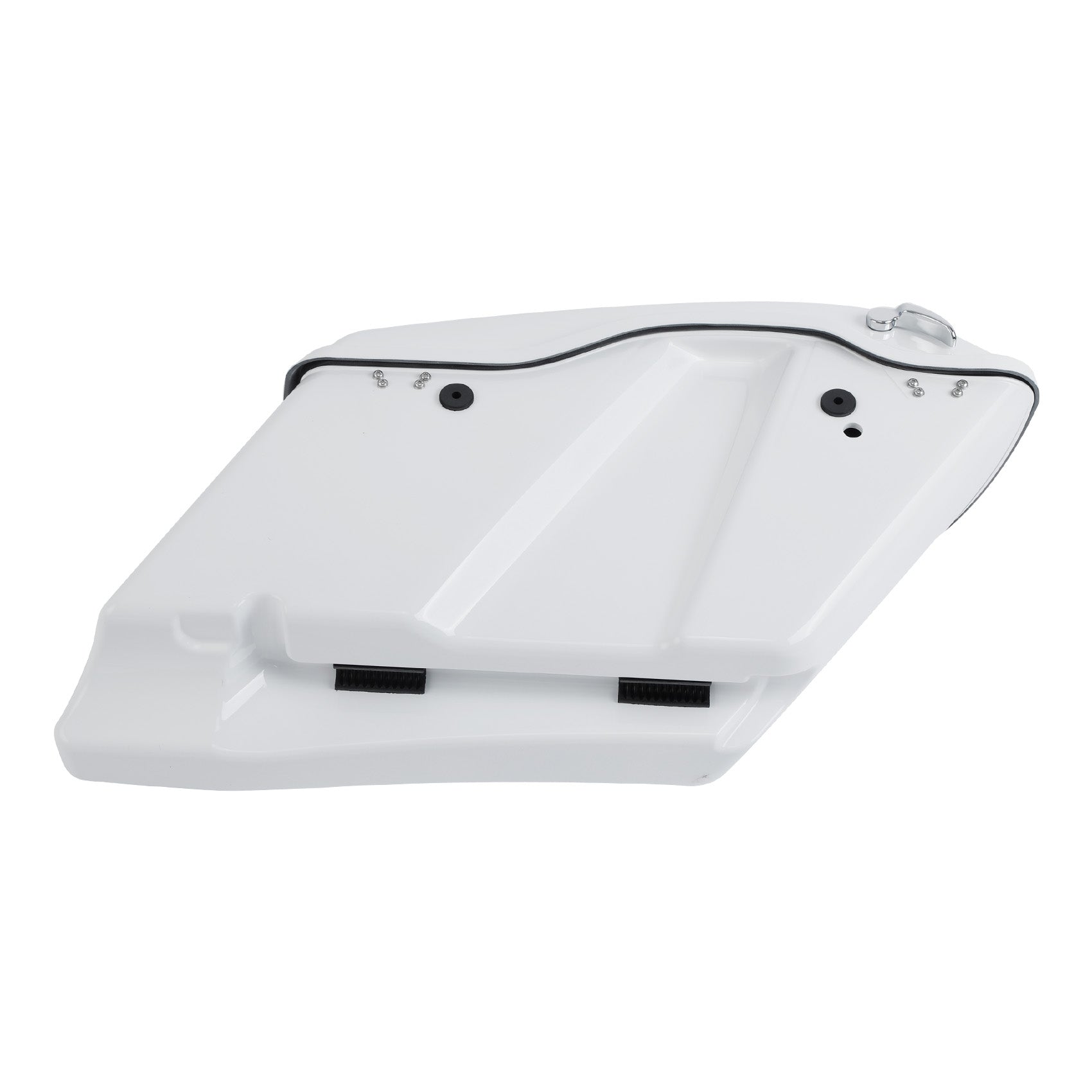 HR3 Stone Washed White Pearl CVO Stretched Saddlebags For 14-23 Harley Touring
