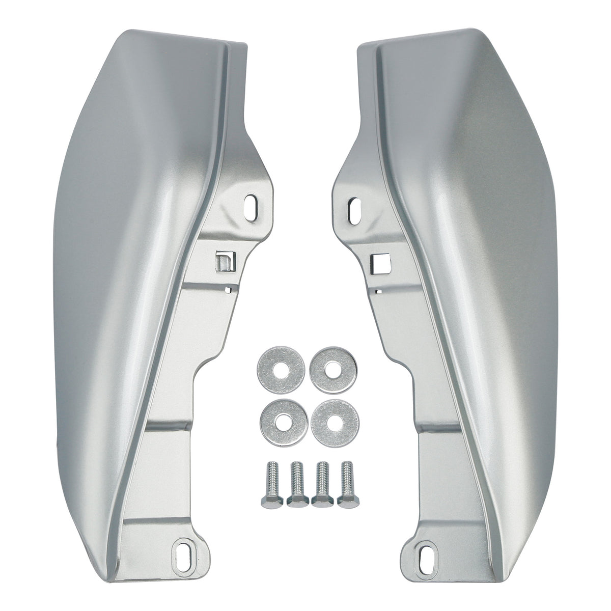 HR3 Brilliant Silver Pearl Mid-Frame Air Deflectors For Harley Touring and Trike Models 09-24