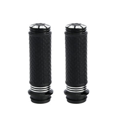 Custom Chrome 1'' Rubber Hand Grips Fit For Harley Touring Softail Dyna 2008-Up Throttle TBW