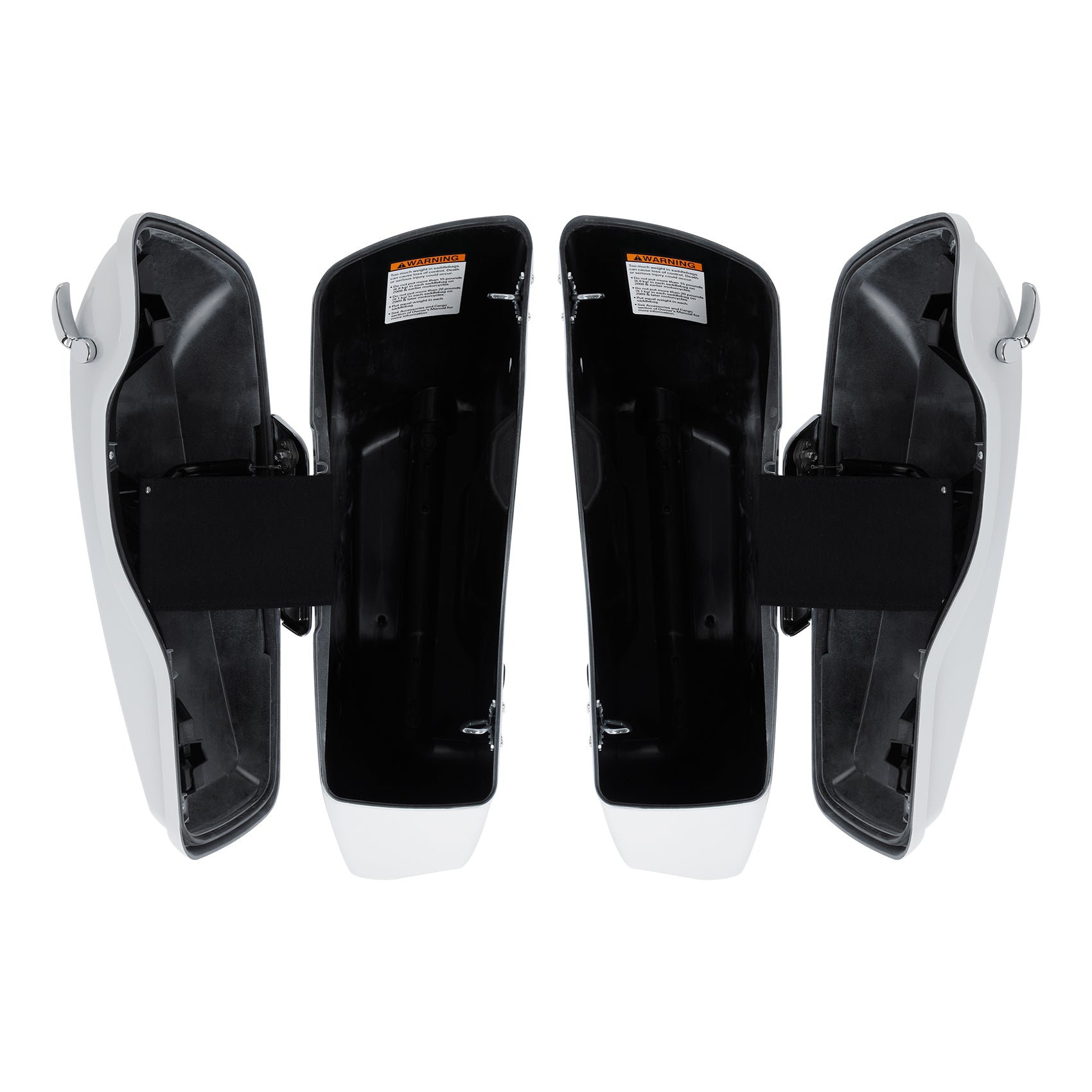 HR3 Stone Washed White Pearl CVO Stretched Saddlebags For 14-23 Harley Touring