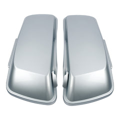 HR3 White Flake Fade CVO Stretched Saddlebags For 14-23 Harley Touring