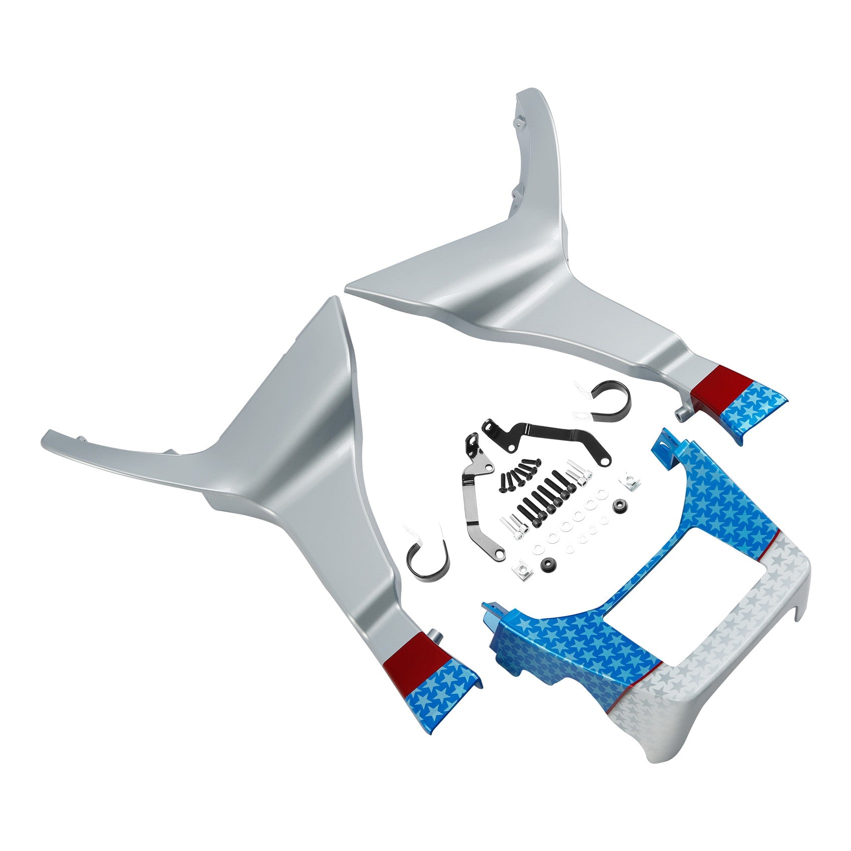 HR3 White Flake Fade Spoiler Kit For Harley 2017-Later FLTRX, FLTRXS, FLTRXST models