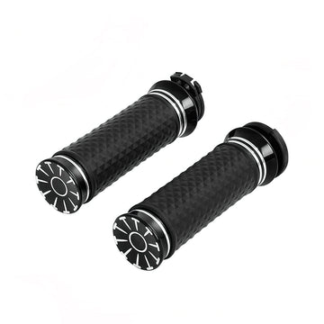 Custom Chrome 1'' Hand Grips for Harley Softail Dyna Sportster XL Throttle by Cable 73-Up