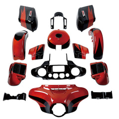 HR3 Sunburst Orange / Starfire Black Complete Body Fairing Kit For Harley CVO Street Glide FLHXSE 14-23