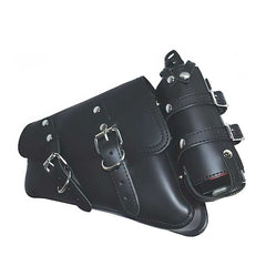 La Rosa Design Black Leather Left Saddlebag Swing Arm Solo Side Bag Fits For Harley XL 2004-Up