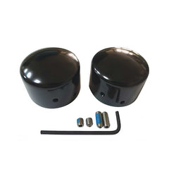 Custom Chrome Black Front Axle Nut Covers Kit Fit For Harley Softail Dyna Models 08-UP
