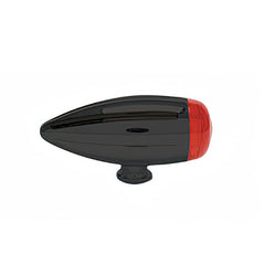 Custom Chrome Black Turn Signal LED Mini Grooved Bullet Light Marker Red Lens Fit For Harley