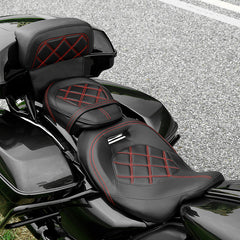 C.C. RIDER Razor Chopped Pack Trunk Backrest Passenger Backrest Pad Lattice Sititching For Harley Touring CVO Road Glide Street Glide Road King, 2014-2025