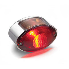 Custom Chrome Mini Cateye Taillight 12 Volt Fit For Harley Models