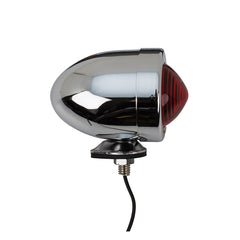 Custom Chrome Bullet Marker Light Red Lens 12 Volt Fit For Harley Models