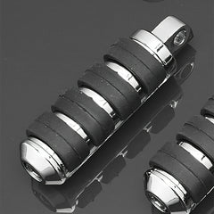 Custom Chrome Chrome Small Male Mount Vibra-Kushion Footpegs For Most Early Late-Model Bikes