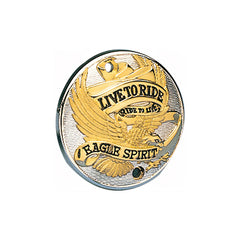 Custom Chrome LIVE TO RIDE Point Gold Cover Horizontal Mounting Holes Fit For Harley 1970-2003