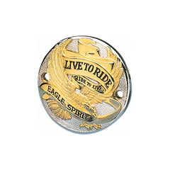Custom Chrome Live To Ride Point Cover Horizontal Mounting Holes Gold Fit For Harley 1970-2003