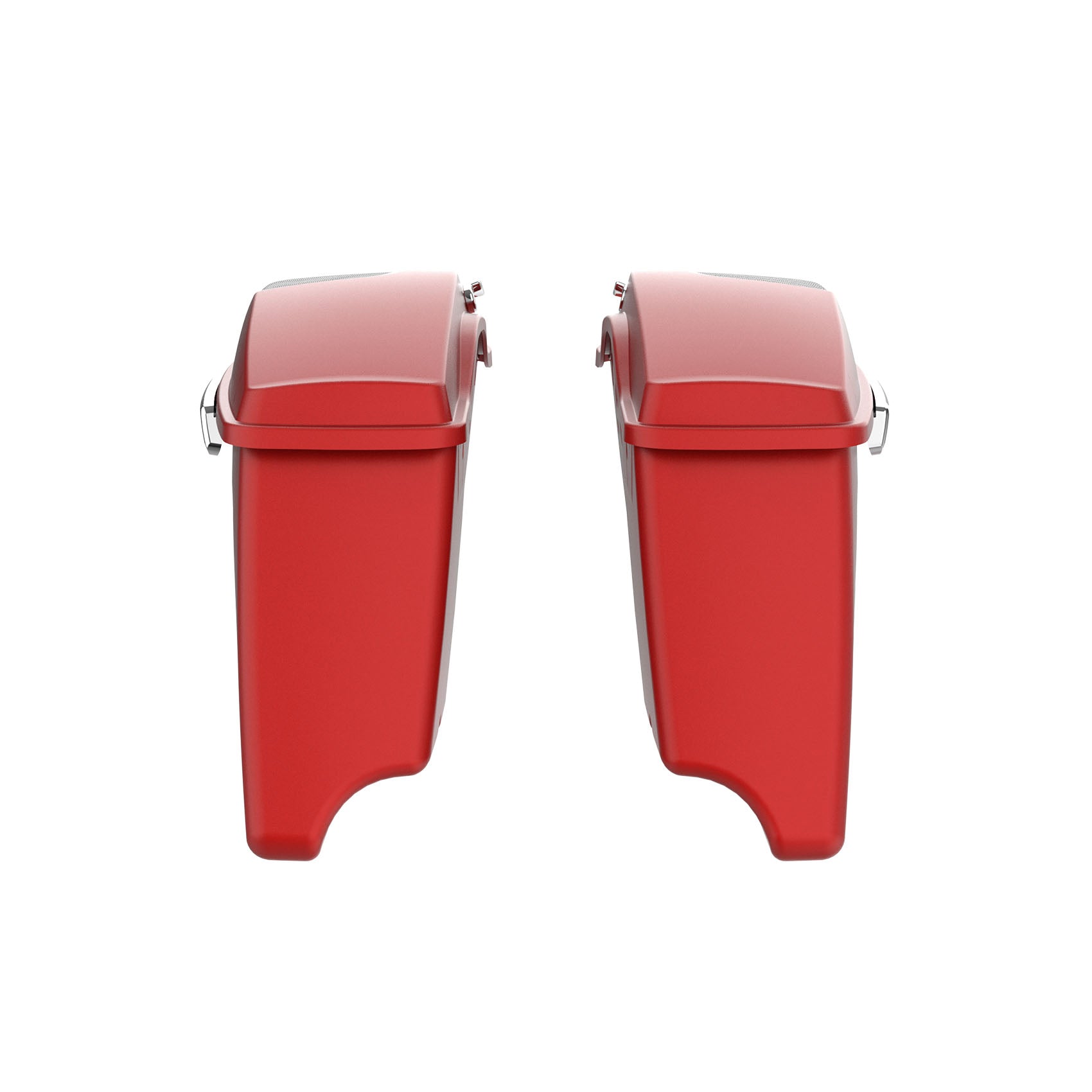 HR3 Wicked Red Denim CVO Stretched Saddlebags with Speaker Lids For 14-23 Harley Touring