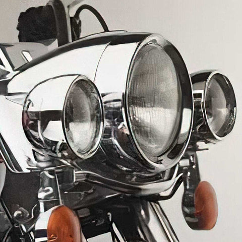 Custom Chrome 5 3/4” Passing Lamp Trim Rings Fit For Harley Sportster XL1200C 883C 96-14