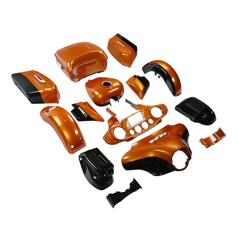 HR3 Amber Whiskey / Vivid Black Complete Body Fairing Kit For Harley Ultra Limited FLHTK 14-23