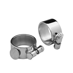Custom Chrome 11/16" Wide Aircraft-Style Exhaust Clamp Fit For Harley Sportster XL 1957-1985