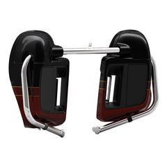 HR3 Auburn Sunglo & Black Hole With Rich Bourbonk Vented Lower Fairing Kit With 6.5" Speaker Pods For Harley Touring models 2014-2024