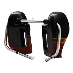 HR3 Auburn Sunglo & Black Hole With Rich Bourbonk Vented Lower Fairing Kit With 6.5" Speaker Pods For Harley Touring models 2014-2024