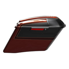 HR3 Auburn Sunglo & Black Hole With Rich Bourbon CVO Stretched Saddlebags with Speaker Lids For 14-23 Harley Touring