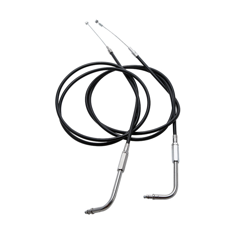 Custom Chrome 130cm Black Vinyl Throttle & Idle Cable Fit For Harley Sportster XL883/200 02-14