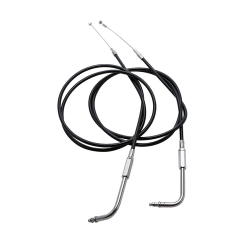 Custom Chrome 130cm Black Vinyl Throttle & Idle Cable Fit For Harley Sportster XL883/200 02-14