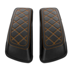 C.C. RIDER Saddlebag Lid Covers Lattice Stitching Protect Saddlebags For Harley Touring Street Glide Road Glide 2014-2024