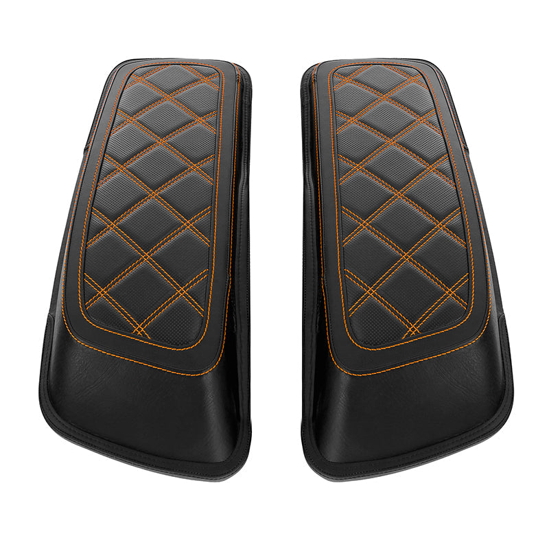 C.C. RIDER Saddlebag Lid Covers Lattice Stitching Protect Saddlebags For Harley Touring Street Glide Road Glide 2014-2024