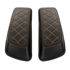 C.C. RIDER Saddlebag Lid Covers Lattice Stitching Protect Saddlebags For Harley Touring Street Glide Road Glide 2014-2024