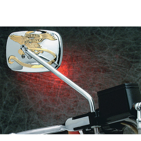 Custom Chrome Chrome Die-Cast Custom Mirror Long Stem Fit For Harley Models On Left Or Right