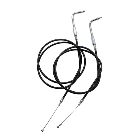 Custom Chrome 130cm Black Vinyl Throttle & Idle Cable Fit For Harley Sportster XL883/200 02-14