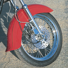 Custom Chrome Primer 5.75" Custom Skirted Front Fender with Flip Fits Harley Sportster Dyna FX