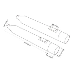Santee Exhaust Pipe Dual Slip On Mufflers Fit For Harley Davidson Touring 1995-16 Black Chrome