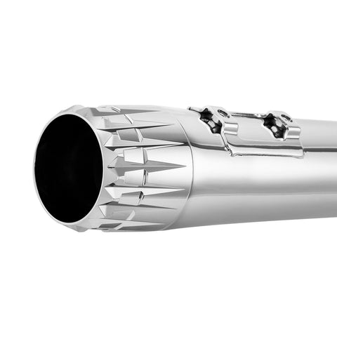 Santee Exhaust Pipe Dual Slip On Mufflers Fit For Harley Davidson Touring 1995-16 Black Chrome