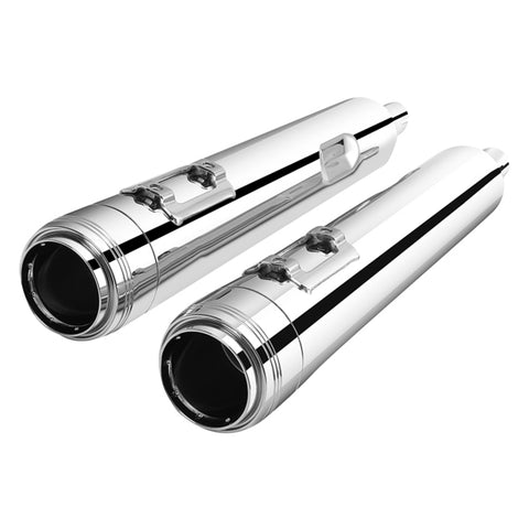 Santee Dual Exhaust Mufflers Pipes Straight Slip On Fit For Harley Touring 95-16 Chrome