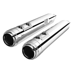 Santee Dual Exhaust Mufflers Pipes Straight Slip On Fit For Harley Touring 95-16 Chrome
