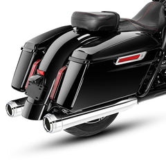 Santee Dual Exhaust Mufflers Pipes Straight Slip On Fit For Harley Touring 95-16 Chrome