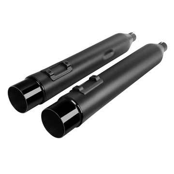 Santee Dual Exhaust Mufflers Pipe 1.75"Inlet Slip On for Harley Touring 1995-2016 Black Chrome