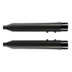 Santee Dual Exhaust Mufflers Pipe 1.75"Inlet Slip On Fit For Harley Touring 95-16 Black Chrome