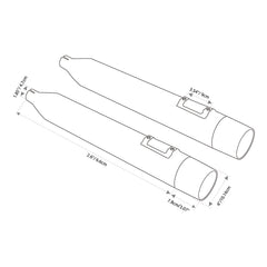 Santee Dual Exhaust Mufflers Pipe 1.75"Inlet Slip On Fit For Harley Touring 95-16 Black Chrome