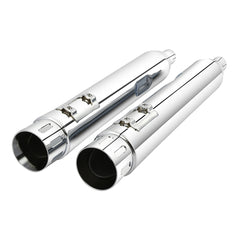 Santee Dual Exhaust Mufflers Pipe Straight Slip On Fit For Harley Touring 2017-UP Black Chrome