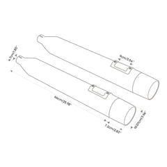 Santee Slip On Mufflers 4" Exhaust Pipe Fit For Harley Touring 95-16 Bagger Pair Chrome Matte Black