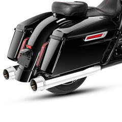Santee Slip On Mufflers 4" Exhaust Pipe Fit For Harley Touring 95-16 Bagger Pair Chrome Matte Black