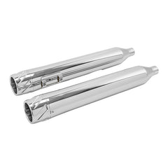 Santee Matte Black Chrome Dual Slip On Mufflers Straight Fit For Harley Touring 95-16 Exhaust Pipes